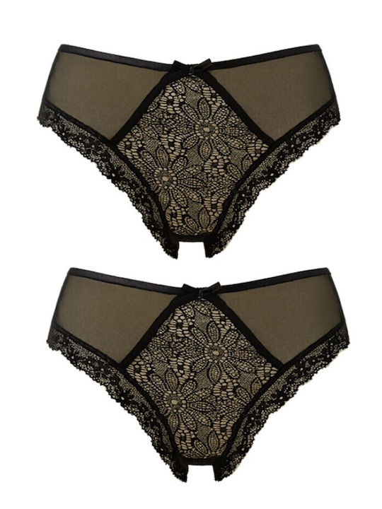 Women's Slip 2Pack with Lace Black