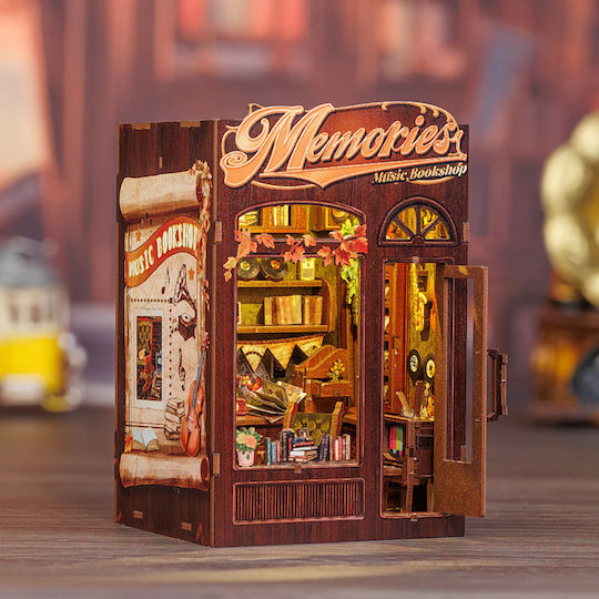 Cutebee Book Nook Kit DIY Memories Music Bookshop 136pcs + LED Light