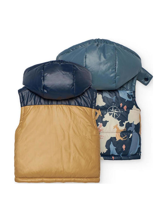 Kids' Coat Sleeveless Double Sided with Hood Navy