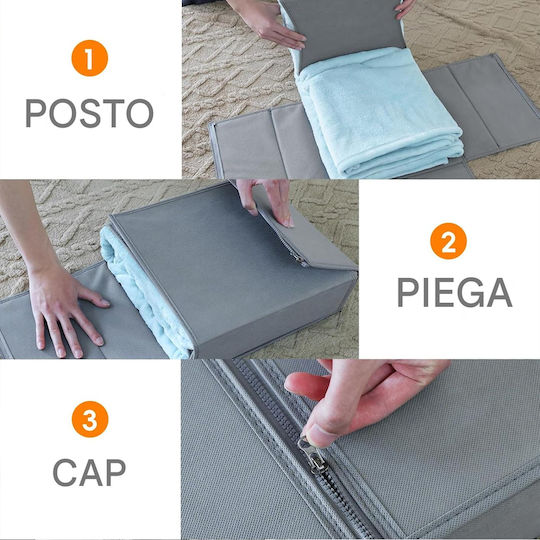 Bakaji Plastic Storage Case for Blanket/Duvet in Gray Color 33x33x10cm 3pcs