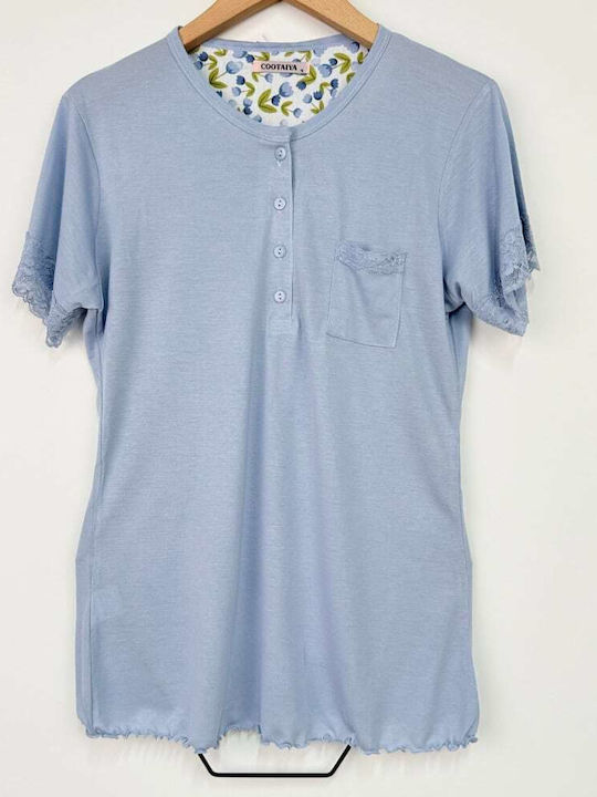 Cootaiya Sommer Baumwollene Schlafanzug & Pyjamas für Damen