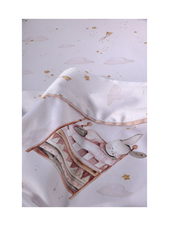 Down Town Home Baby Sheets Set Crib Cotton Satin White 125x175cm 3pcs