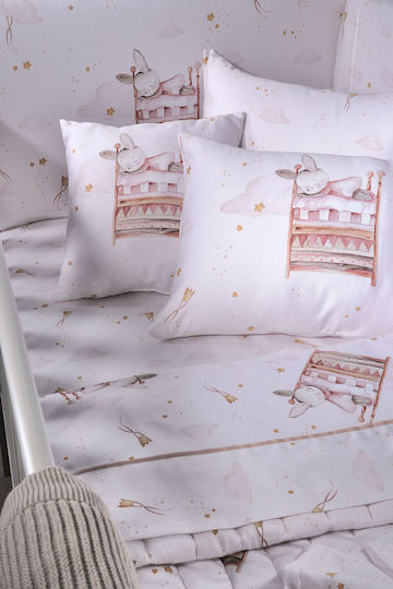 Down Town Home Baby Sheets Set Crib Cotton Satin White 125x175cm 3pcs