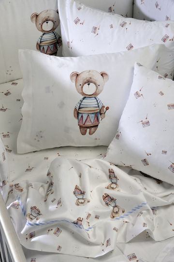 Down Town Home Подредба Bear Бели 125x175см Детски Чаршафи