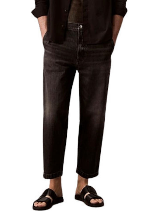Ανδρικό Παντελόνι Τζιν με Loose Tapered Εφαρμογή Tumbled Black