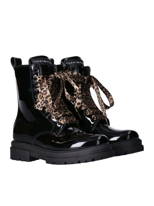 Kinderstiefel mit Schnürsenkeln Schwarz