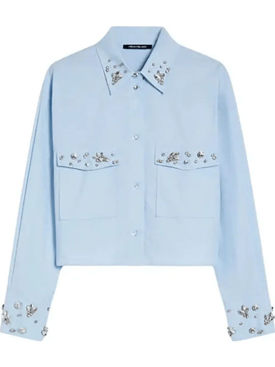 Langärmelig Damen Hemd Light Blue
