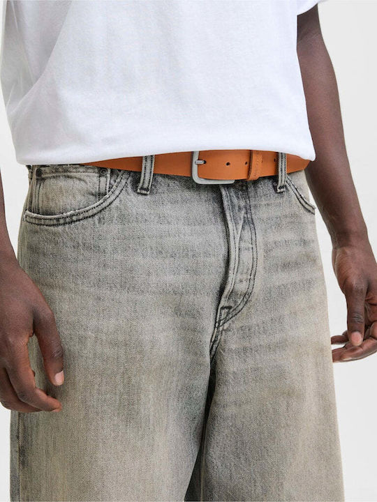 Men's Belt Leather Tabac Brown