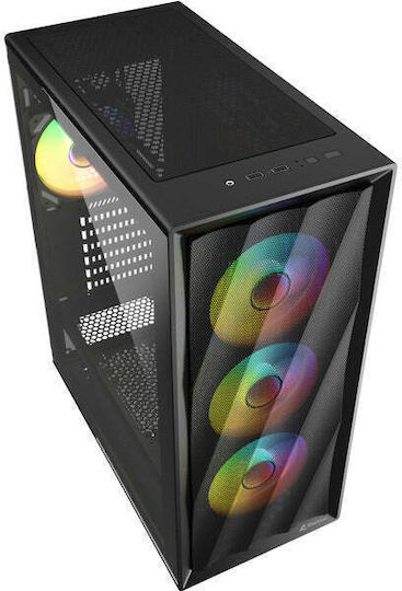 Sharkoon VK4 ARGB Gaming Midi Tower Κουτί Υπολογιστή με Πλαϊνό Παράθυρο Μαύρο