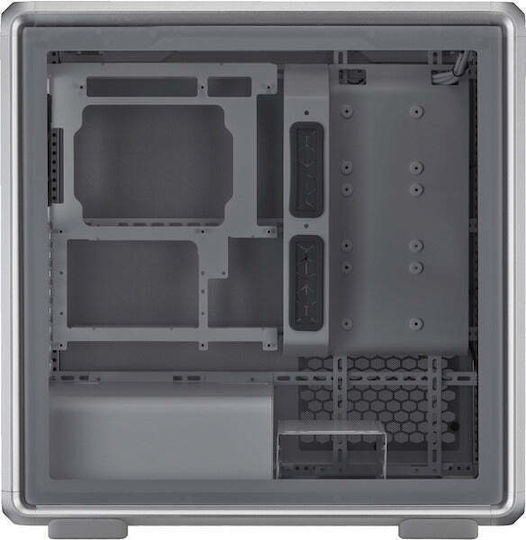 CoolerMaster Masterframe 600 Gaming Midi Tower Κουτί Υπολογιστή με Πλαϊνό Παράθυρο Ασημί