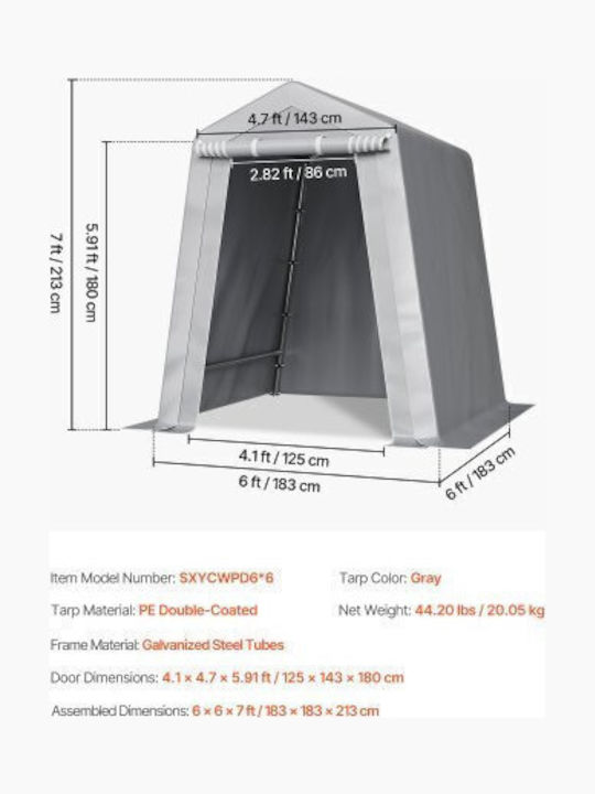 Vevor Storage Cluster Tent 6x6 Ft Waterproof Construction Tycwphsjd6ftnxypk001v0