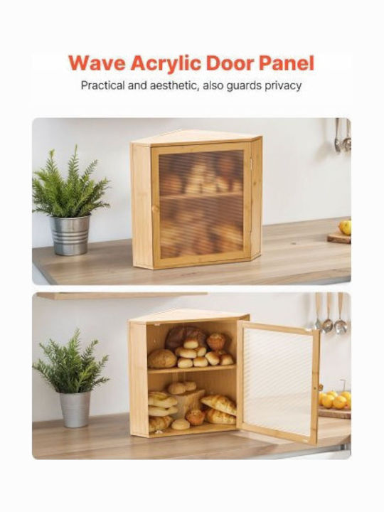 Vevor Ψωμιέρα από Bamboo Μπεζ 16.5x13x19cm