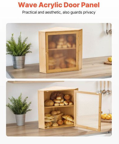 Vevor Ψωμιέρα από Bamboo Μπεζ 16.5x13x19cm Vevor Ψωμιέρα από Bamboo Μπεζ 16.5x13x19cm
