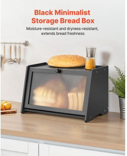 Vevor Bread Box made of Bamboo Black