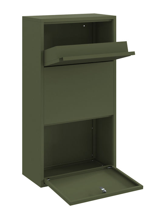 vidaXL Außenbereich Briefkasten Metallisch in Grün Farbe 44x22x82cm