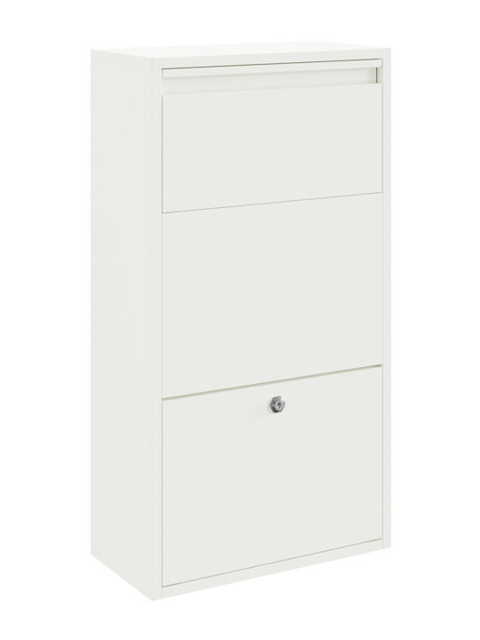 vidaXL Außenbereich Briefkasten Metallisch in Weiß Farbe 44x22x82cm