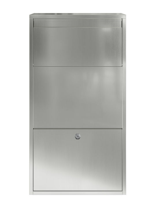 vidaXL Außenbereich Briefkasten Metallisch in Silber Farbe 44x22x82cm