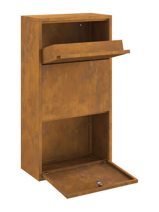 vidaXL Außenbereich Briefkasten Inox in Braun Farbe 44x22x82cm