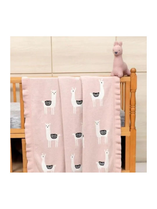 Liolios Home Blanket Nursery Swaddling Blankets Cotton Pink 80x100cm 2pcs