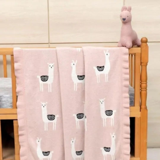 Liolios Home Pătură Pepinieră Swaddling pături 100% bumbac Roz 80x100cm 2buc