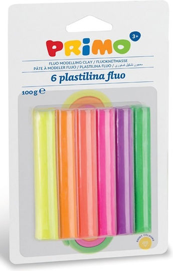 Primo Fluo Knete Für 3+ Jahre, 6 Stück