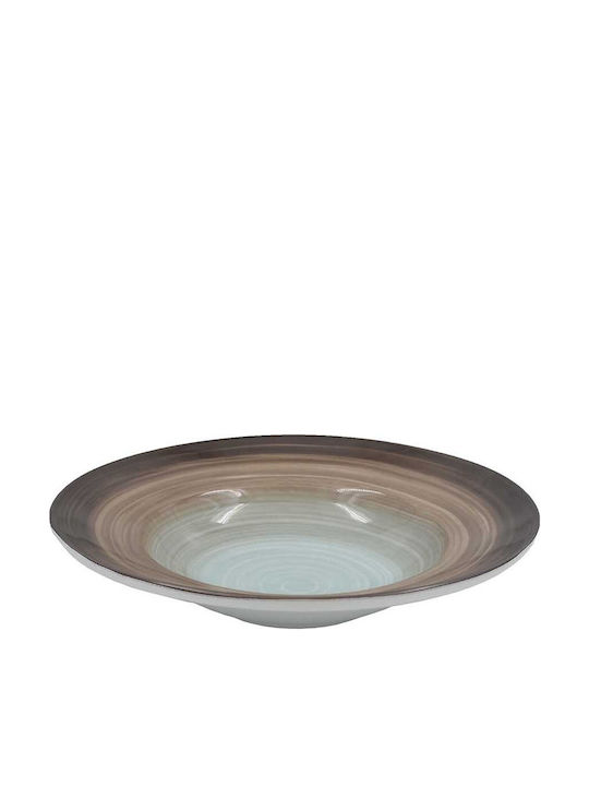 Sidirela Decoration Πιάτο Βαθύ από Πορσελάνη Καφέ με Διάμετρο 23cm