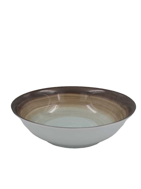 Sidirela Decoration Πιάτο Βαθύ από Πορσελάνη Καφέ με Διάμετρο 23cm
