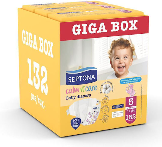 Septona Tape Diapers Calm & Care No. 5 for 11-16kg 132pcs