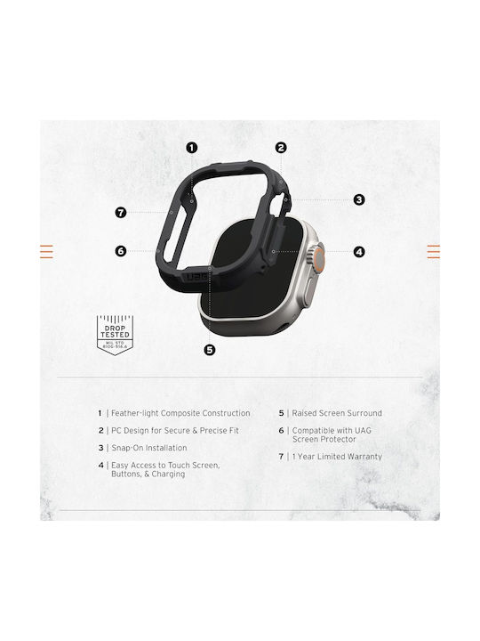 UAG Scout Armor Πλαστική Θήκη σε Μαύρο χρώμα για Apple Watch Ultra 2, Apple Watch Ultra 1