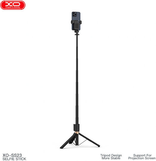 XO SS23 Selfie Stick Τρίποδο Κινητού Bluetooth με Φωτισμό Μαύρο