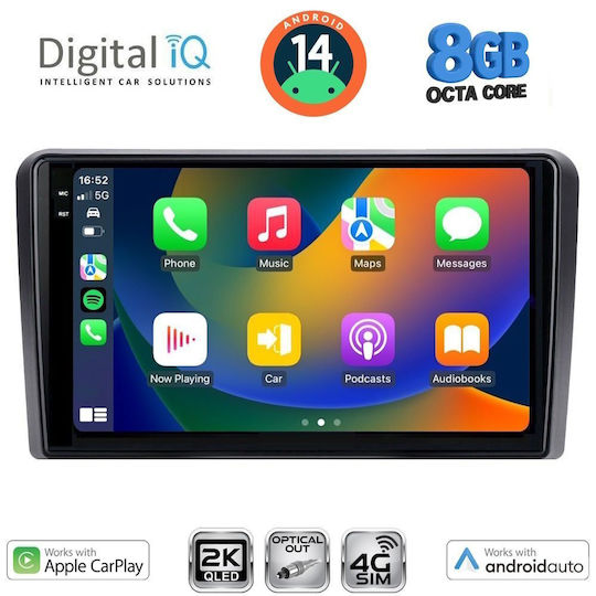 Digital IQ Car Audio System for Opel Corsa Meriva Tigra Vectra 2004-2014 Bluetooth USB Wi-Fi GPS Apple CarPlay Android Auto with 9-inch Touch Screen