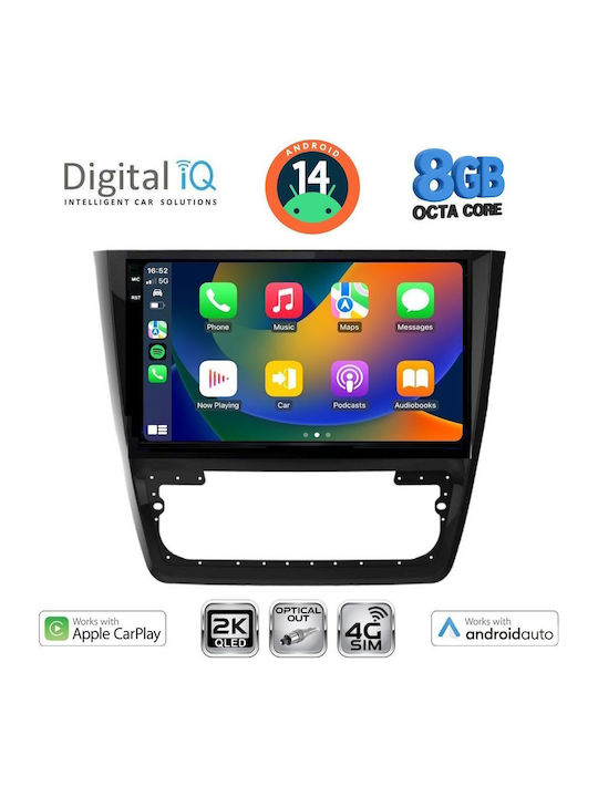 Digital IQ Car Audio System for Skoda Yeti 2014 (Bluetooth/USB/WiFi/GPS/Apple-Carplay/Android-Auto) with Touch Screen 10"