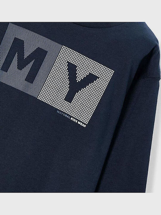 Kids' Shirt Long Sleeve Navy Blue Basic