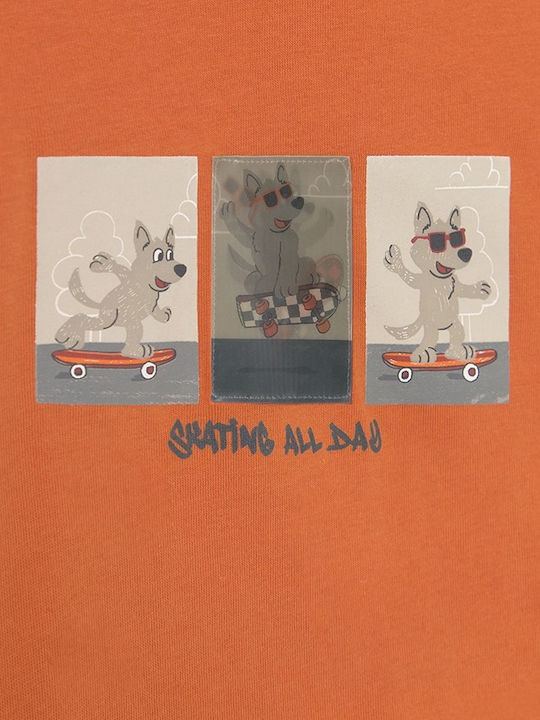 Kinderhemd Langarm orange Skater