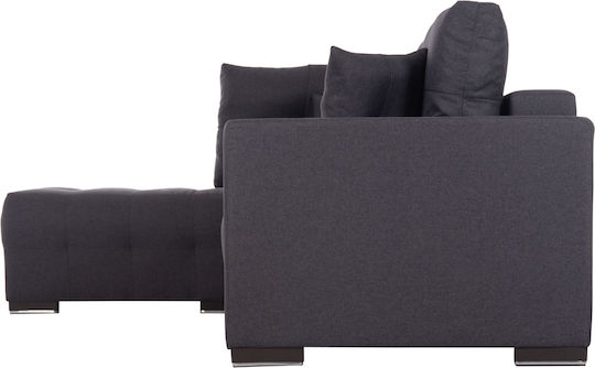 Trendston Colțar Canapea Pat cu Colțul stâng & Spațiu de Depozitare Gri 298x177x95cm.