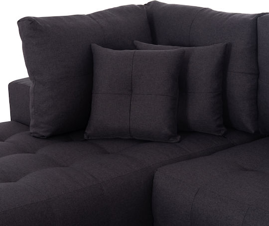 Trendston Colțar Canapea Pat cu Colțul stâng & Spațiu de Depozitare Gri 298x177x95cm.