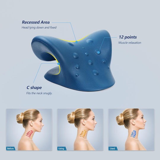 Ergonomic Chiropractic Kopfkissen Massage für den Nacken Blau