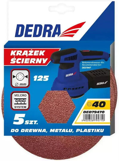 Dedra Orbital Sander Sanding Sheet 125x125mm Set 5pcs