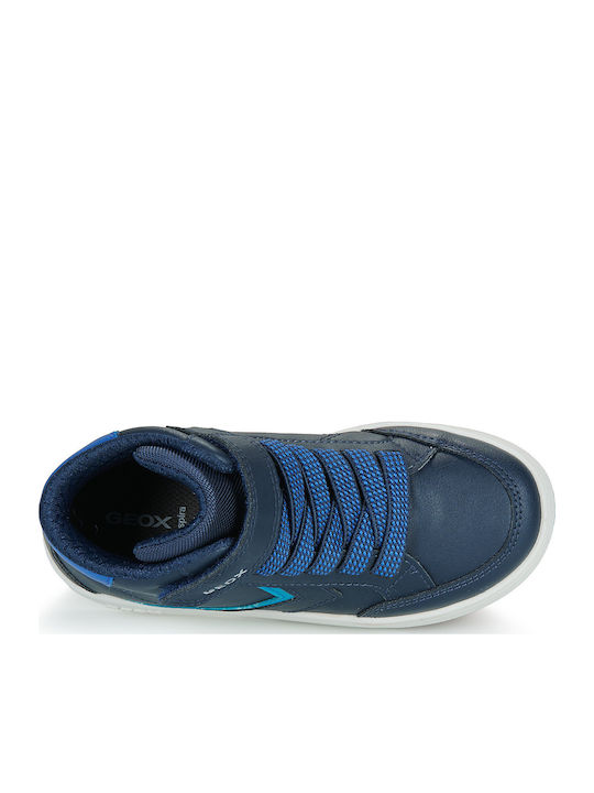 J Eclyper Kids Sneakers High Anatomic with Hoop & Loop Closure Navy Blue