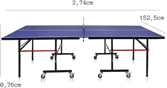 Πτυσσόμενo Τραπέζι Ping Pong Εσωτερικού Χώρου