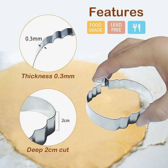 Autumn Cookie Cutters 8 Pieces Pumpkin Leaf Squirrel Hedgehog More