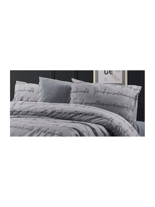 Dimcol Αρίσβη Σετ Σεντόνια Υπέρδιπλα 220x240εκ. 472 Grey (4τμχ)