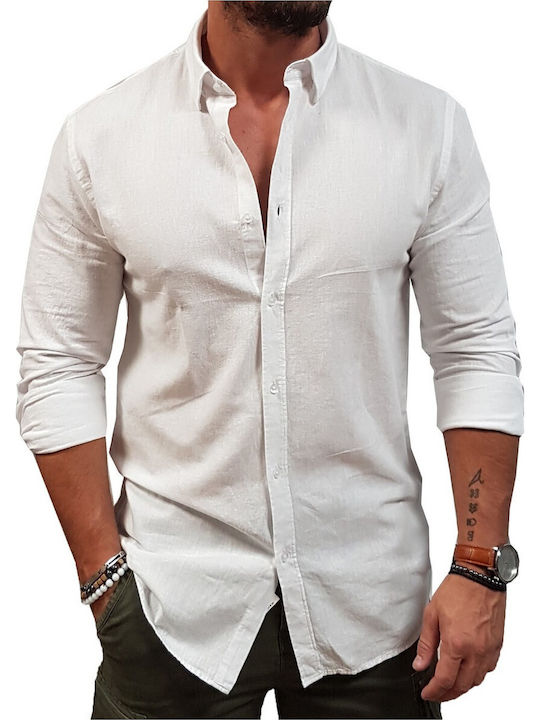 Vittorio Artist Leinen Hemd White