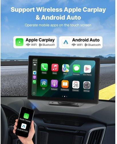 Car Stereo Vevor Radio Carplay Touch Screen 9 Apple Android Automatic Reverse Camera