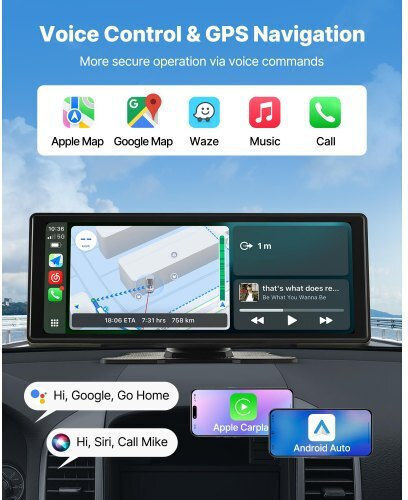Stereofon Auto Vevor Radio Carplay Ecran Tactil 10 Apple Android Auto Bluetooth