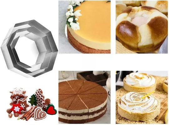 Set 3 Forme Hexagonale Pentru Tort Abyz 19.5 15 10 Cm Înălțime 4.5 Cm Pentru Copt Decorat Crearea Deserturilor Unice