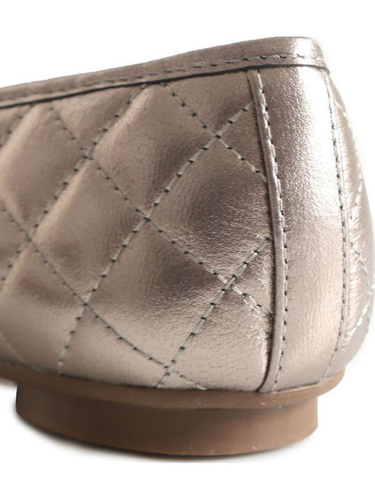 Leather Ballerinas Gray