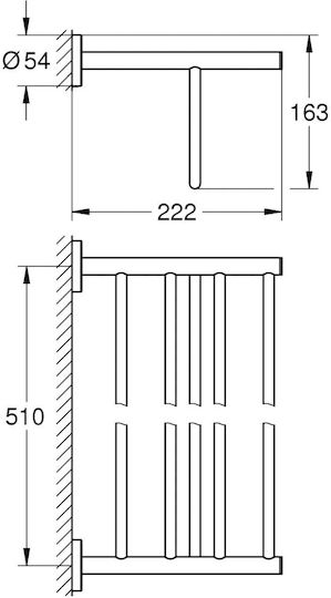Grohe Baucosmopolitan An der Wand montiert Badezimmerregal Metallisch 51x22x16.3cm Silber