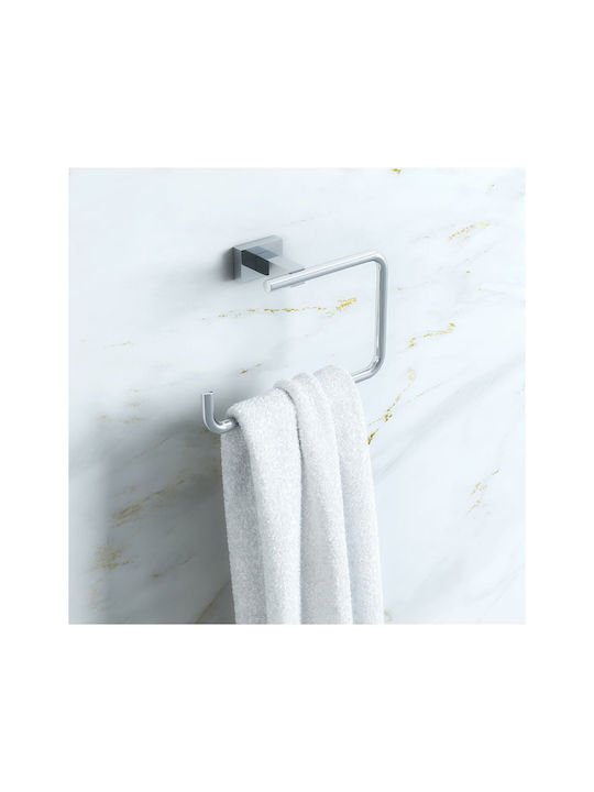 Grohe Cube Single Wall-Mounted Bathroom Ring ​18.6x18.6cm Silver