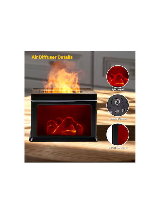 Humidifier Aromatherapy Ultrasonic Device 3D Fireplace Flame 300 ml 6W KP-6007